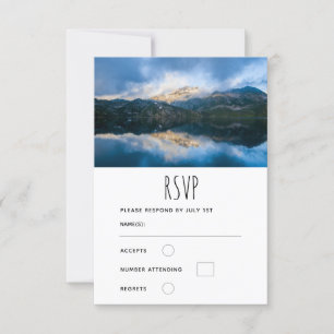 Mountains and Lake Scenic Nature Photo - Wedding RSVP Card