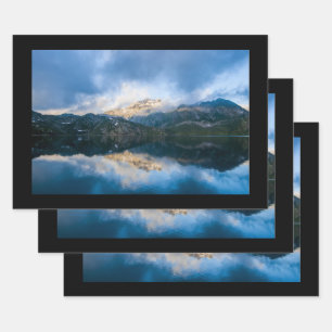 Mountains and Lake Scenic Nature Photo Wrapping Paper Sheets