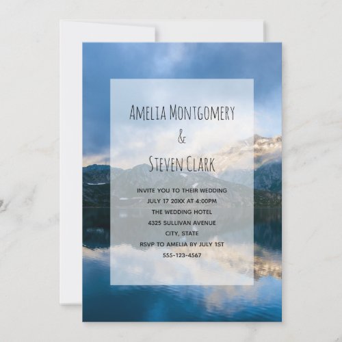 Mountains and Lake Scenic Nature Wedding Invitation