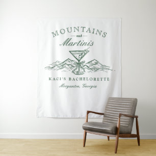 Mountains and Martinis Bachelorette Backdrop