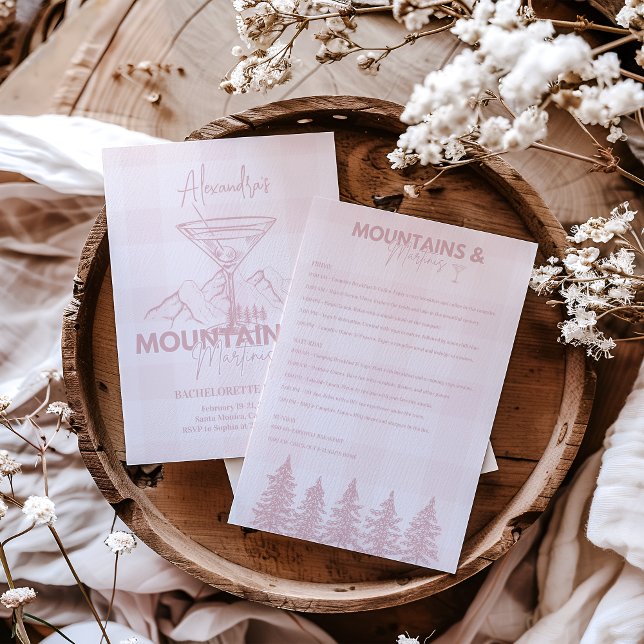 Mountains and Martinis Bachelorette Invitation (Creator Uploaded)