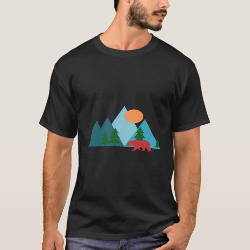 Mountains And Nature Scene Vacation T_Shirt