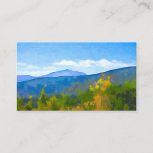 mountains and pine trees autumn nature art  business card