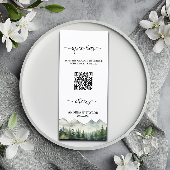 Mountains and Pines QR Code Open Bar Menu (Creator Uploaded)