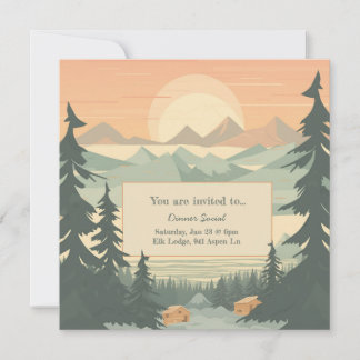 Mountains and Pinetree Customizable Invitation