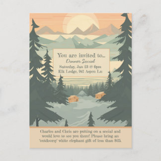 Mountains and Pinetree Customizable Invitation Postcard