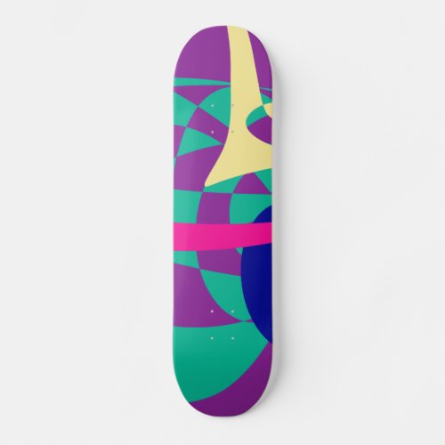 Mountains and Planet Skateboard Deck