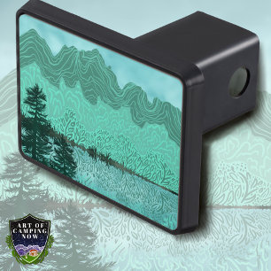 Mountains and Reflective Lake Hitch Cover