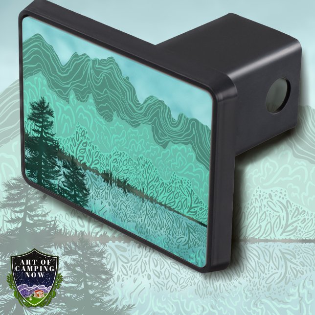 Mountains and Reflective Lake Hitch Cover (Creator Uploaded)