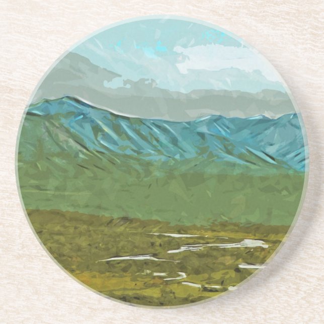 Mountains and Rivers of Denali Abstract Coaster (Front)