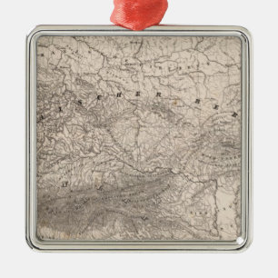 Mountains and Rivers of Europe Metal Ornament