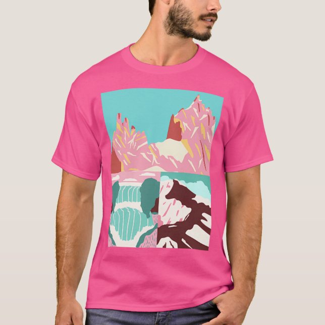 Mountains And Snow Active T-Shirt (Front)