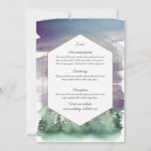Mountains and starry night sky wedding invitation (Back)