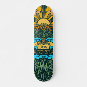 Mountains and Sun Skateboard