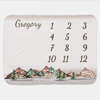 Mountains and Trees Baby Blanket