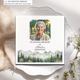 Mountains and Trees Celebration Of Life Funeral Napkins
