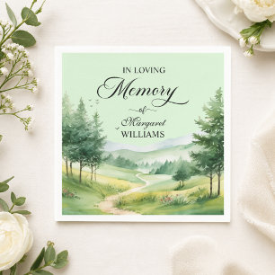 Mountains and Trees Celebration Of Life Funeral Napkins