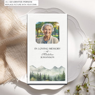 Mountains and Trees Celebration Of Life Funeral Paper Guest Towels