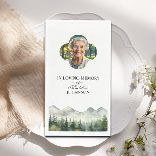 Mountains and Trees Celebration Of Life Funeral Paper Guest Towels