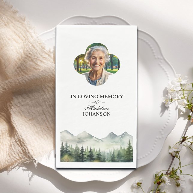 Mountains and Trees Celebration Of Life Funeral Paper Guest Towels (Creator Uploaded)