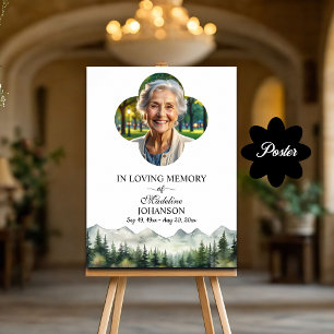 Mountains and Trees Celebration Of Life Funeral Poster