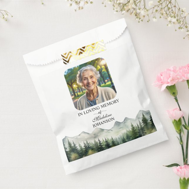 Mountains and Trees Celebration Of Life Keepsake Favor Bag (Sealed)