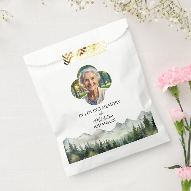 Mountains and Trees Celebration Of Life Keepsake Favor Bag (Sealed)
