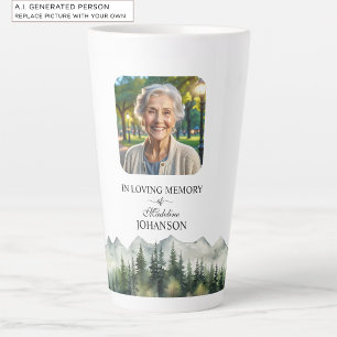 Mountains and Trees Celebration Of Life Keepsake Latte Mug