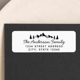 Mountains and Trees Family Name Return Address Label