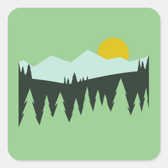 Mountains and Trees Stickeres Square Sticker (Front)