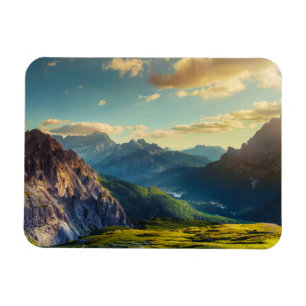 Mountains and Valley at Sunset Magnet