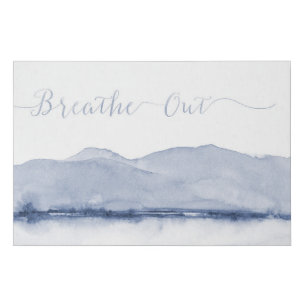 Mountains and Water Blush and Gray Abstract Faux Canvas Print