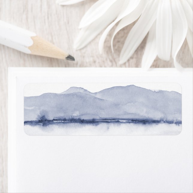 Mountains and Water Blush and Gray Abstract Label (Insitu)