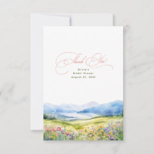 Mountains and Wildflowers Thank You Card