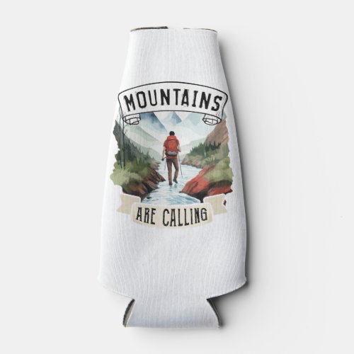 Mountains are Calling Adventure Hiking Camping Bottle Cooler
