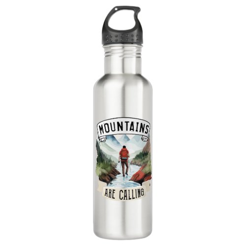 Mountains are Calling Adventure Hiking Camping Stainless Steel Water Bottle