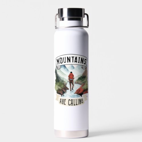 Mountains are Calling Adventure Hiking Camping Water Bottle
