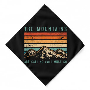 Mountains are Calling & I Must Go Retro Vintage 80 Bandana