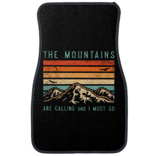 Mountains are Calling & I Must Go Retro Vintage 80 Car Floor Mat