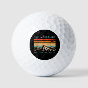 Mountains are Calling & I Must Go Retro Vintage 80 Golf Balls