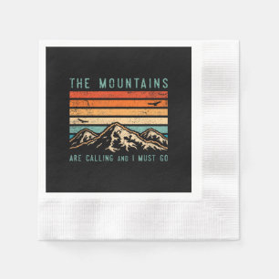 Mountains are Calling & I Must Go Retro Vintage 80 Napkins