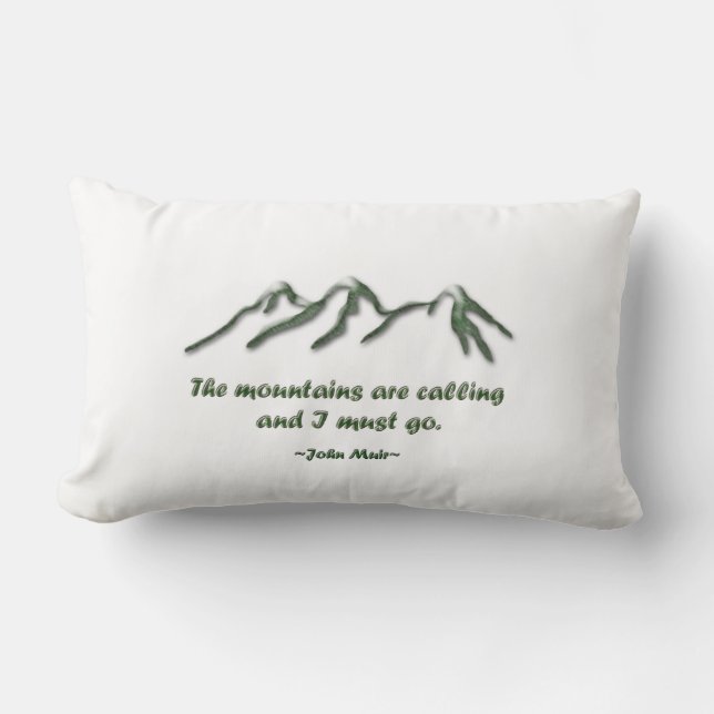 Mountains are calling/Snow tipped mtns Lumbar Pillow (Front)