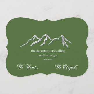 Mountains are calling | We Went & Eloped! Invitation