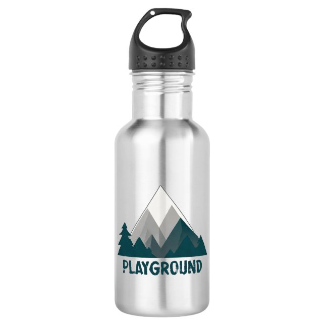 Mountains Are My Playground Stainless Steel Water Bottle (Front)