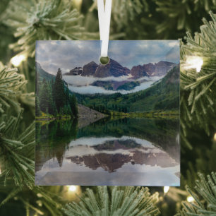 Mountains Aspen Colorado Glass Ornament