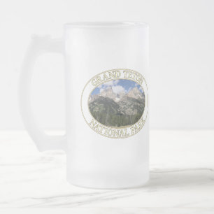 Mountains at Grand Teton National Park in Wyoming Frosted Glass Beer Mug
