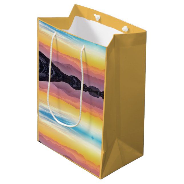Mountains at sunset, sky above and below medium gift bag (Front Angled)