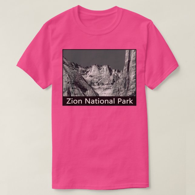 Mountains at Zion National Park Travel Destination T-Shirt (Design Front)