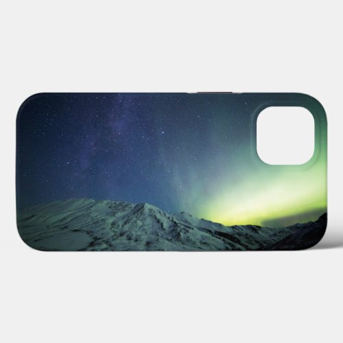 Mountains  Aurora Borealis  Milky Way Alaska iPhone 13 Case