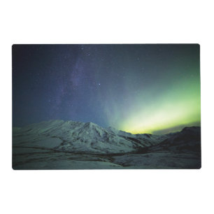 Mountains Aurora Borealis & Milky Way Alaska Placemat